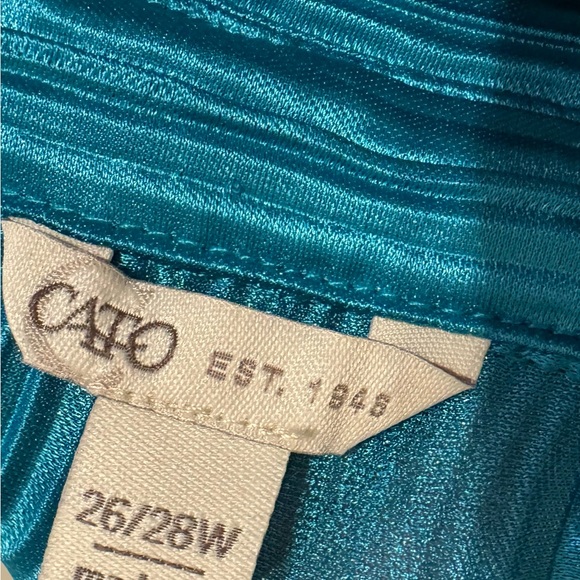 GORGEOUS TEAL/TURQUOISE BUTTON FRONT BLOUSE     PLUS: 26/28    #1 - Picture 7 of 9